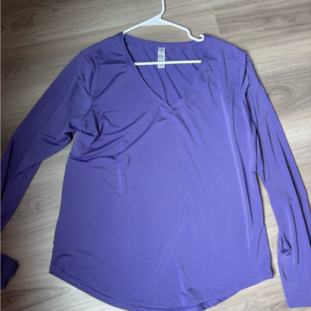 ZYIA Purple V-Neck Long Sleeve Blouse